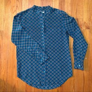 Blue Equipment Silk Blouse